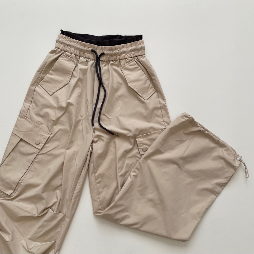 YesStyle Drawstring Street Cargo Pants, Tan & Gray, Size S Small - Picture 10 of 13